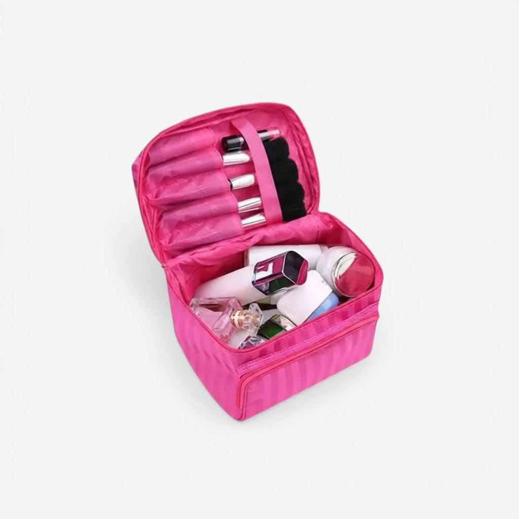 Trousse toilette femme rayée étanche – organisateur chic