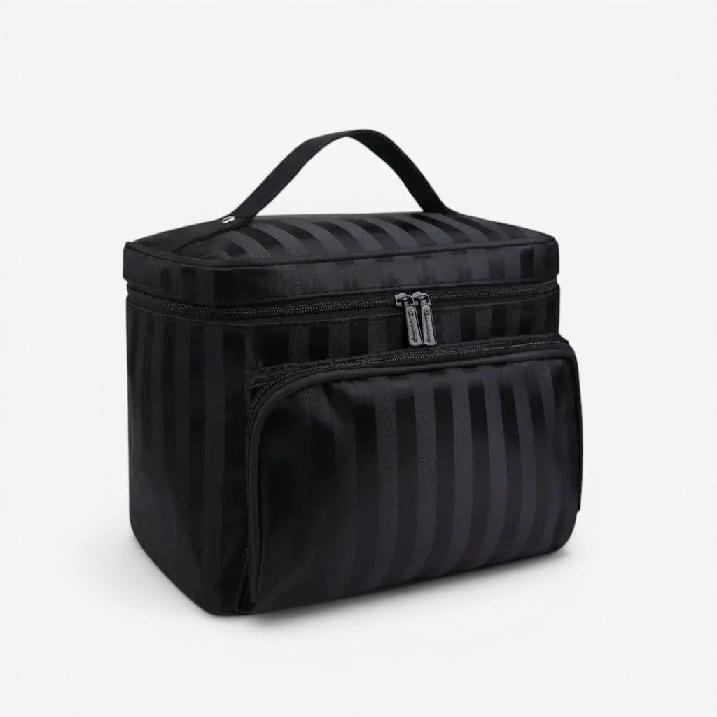 Trousse toilette femme rayée étanche – organisateur chic