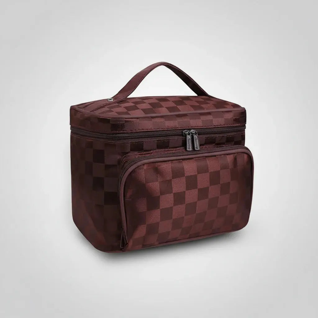 Trousse toilette femme rayée étanche – organisateur chic