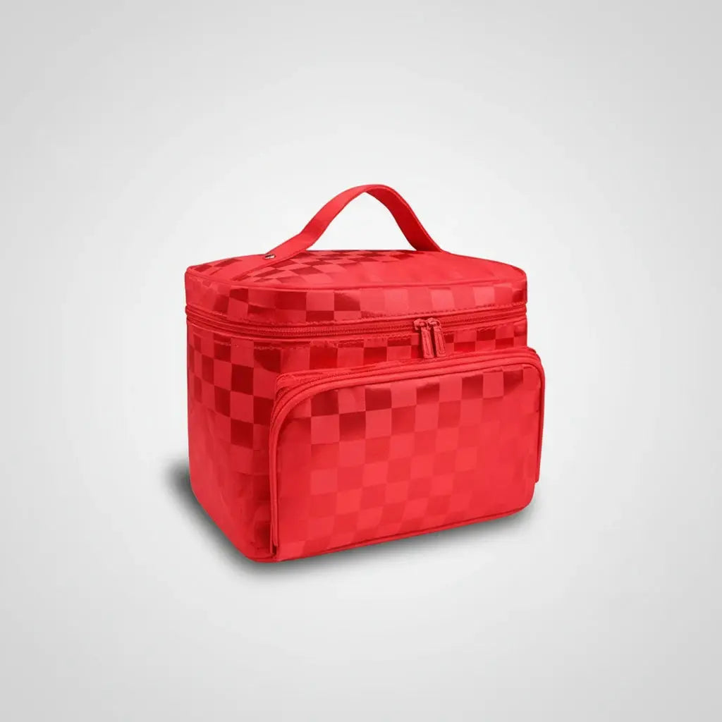 Trousse toilette femme rayée étanche – organisateur chic