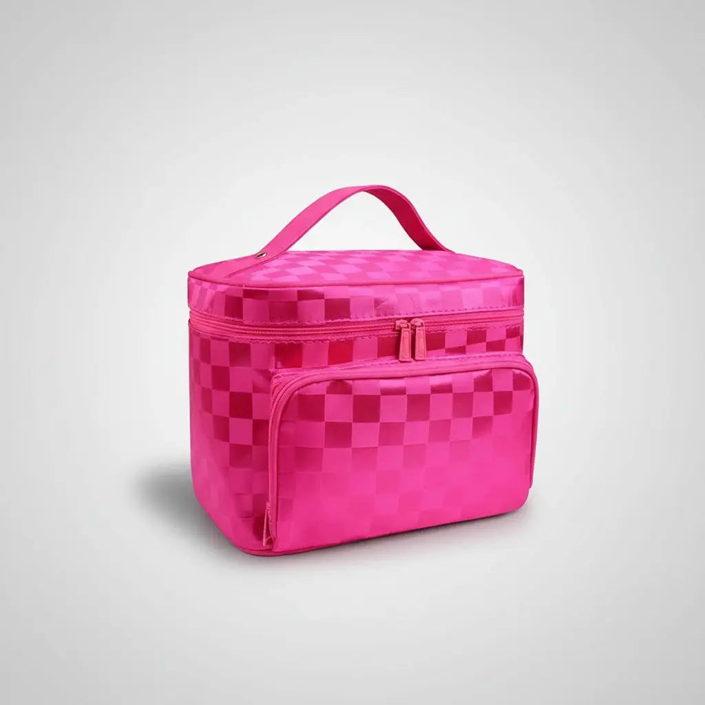 Trousse toilette femme rayée étanche – organisateur chic