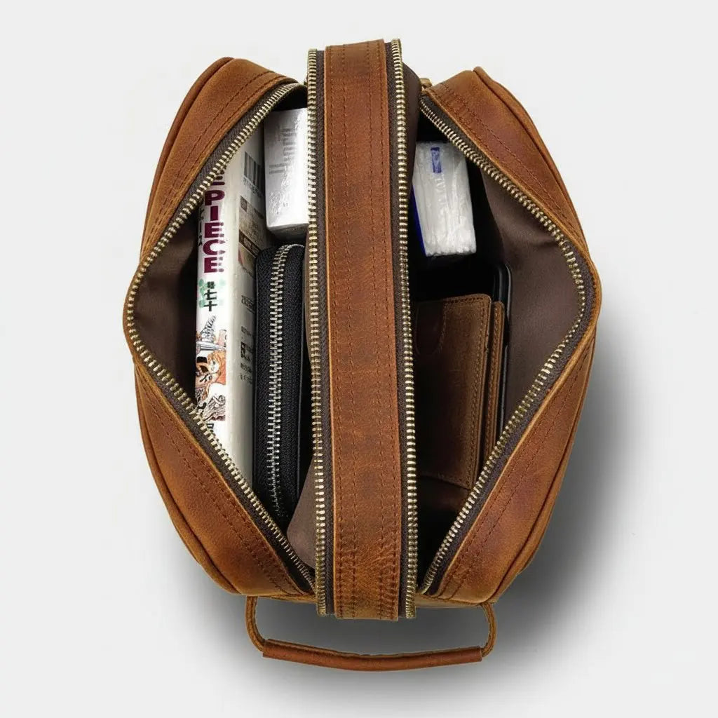Trousse toilette homme cuir de vache authentique