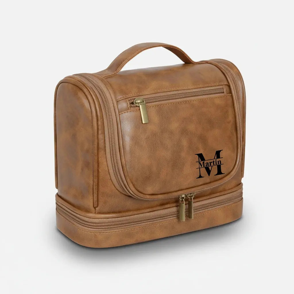 Trousse toilette homme cuir PU – modèle vertical affaires