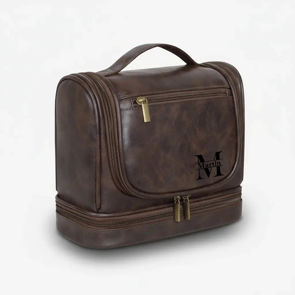 Trousse toilette homme cuir PU – modèle vertical affaires