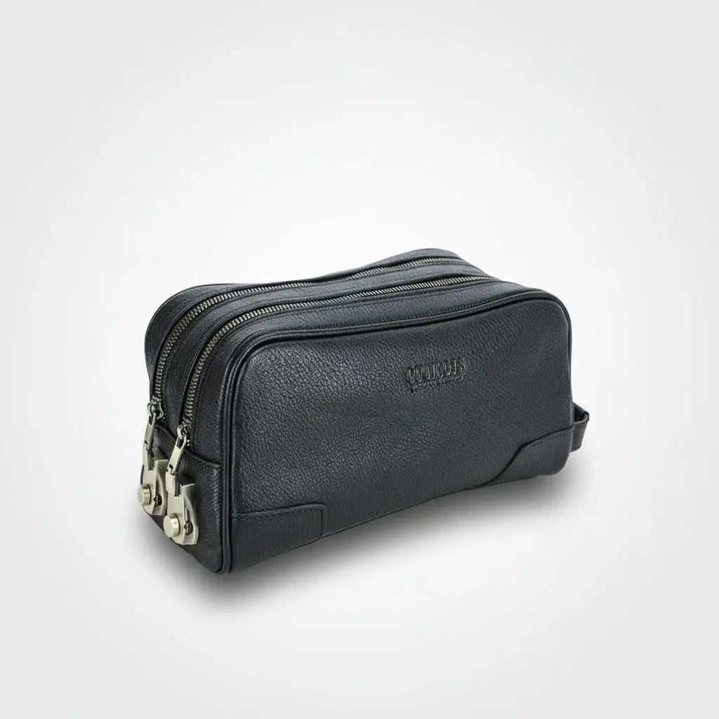 Trousse toilette homme cuir véritable Contact’S – classique