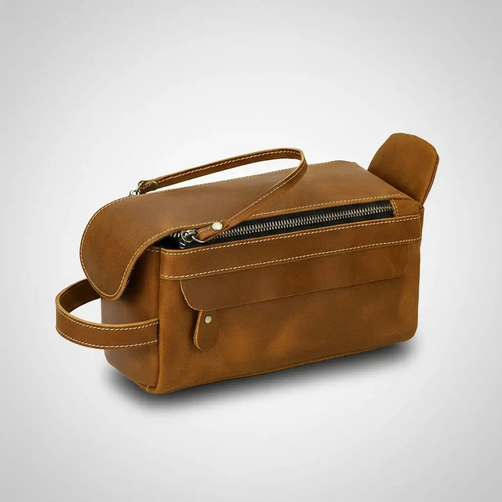 Trousse toilette homme cuir véritable Newsbirds – compacte